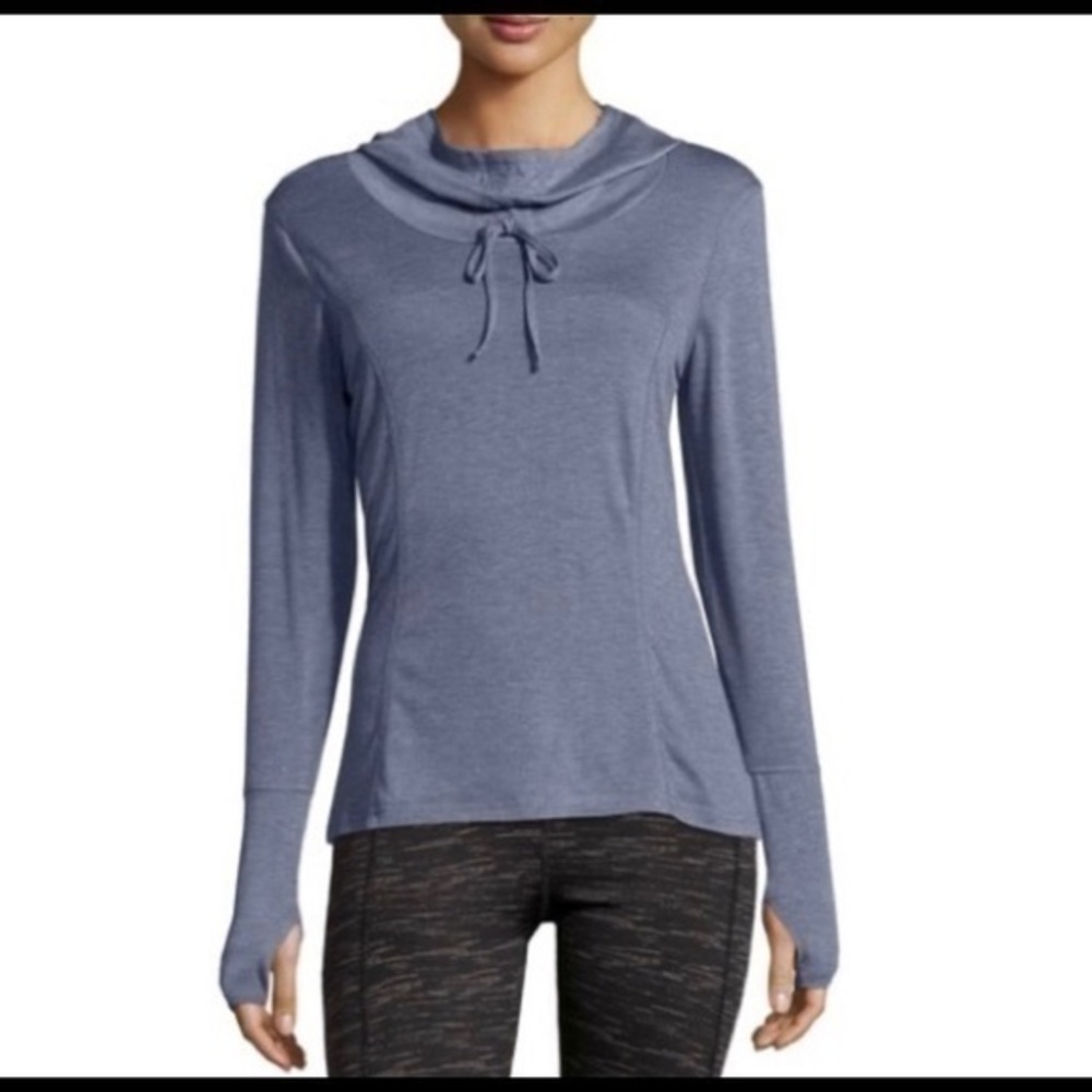 Marika Tek Sophia cowl neck light weight white hoodie